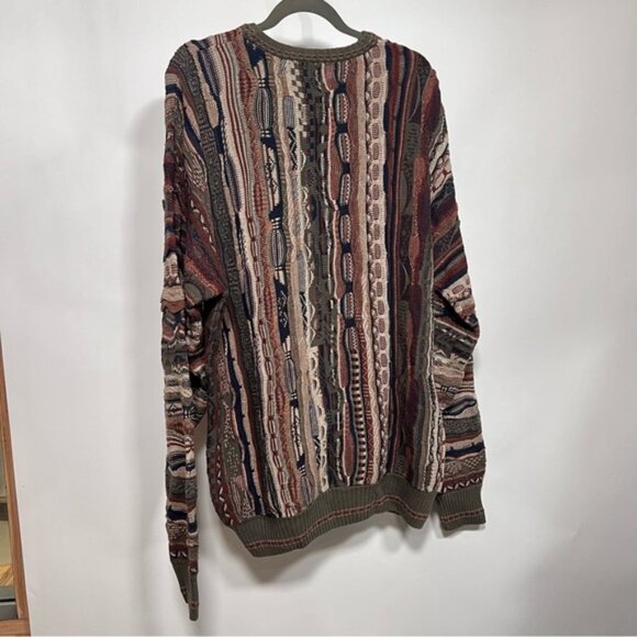 Vintage Croft & Barrow 3D Textured Coogi Style Multicolor Mens Sweater 90s - Picture 6 of 8